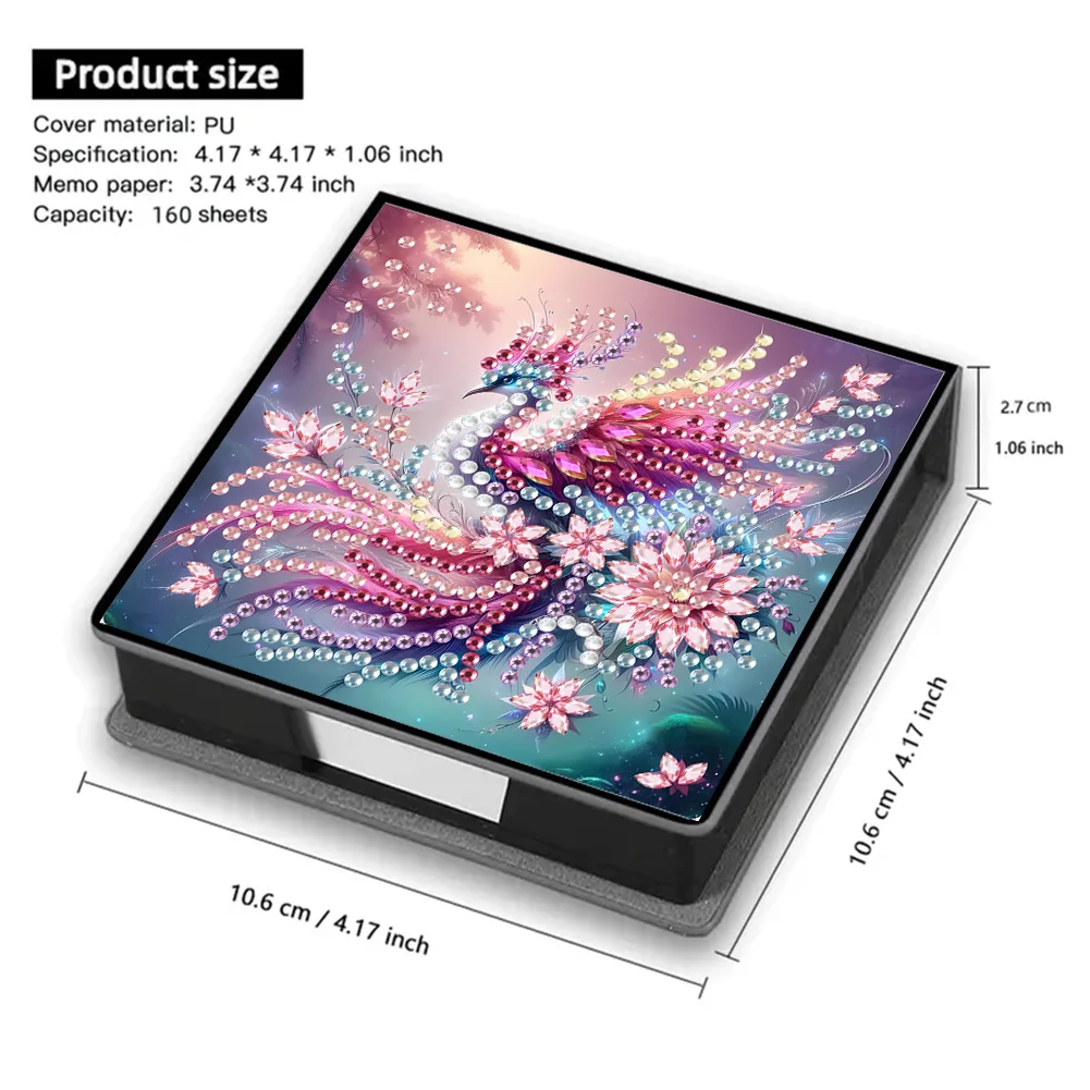 PU 5D Diamond Painting Kit Note Box DIY Diamond Art Notepad Box (N)