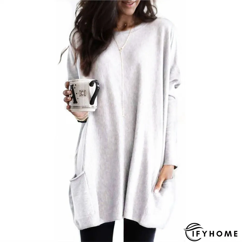 Flannel Crew Neck Loosen Dress | IFYHOME