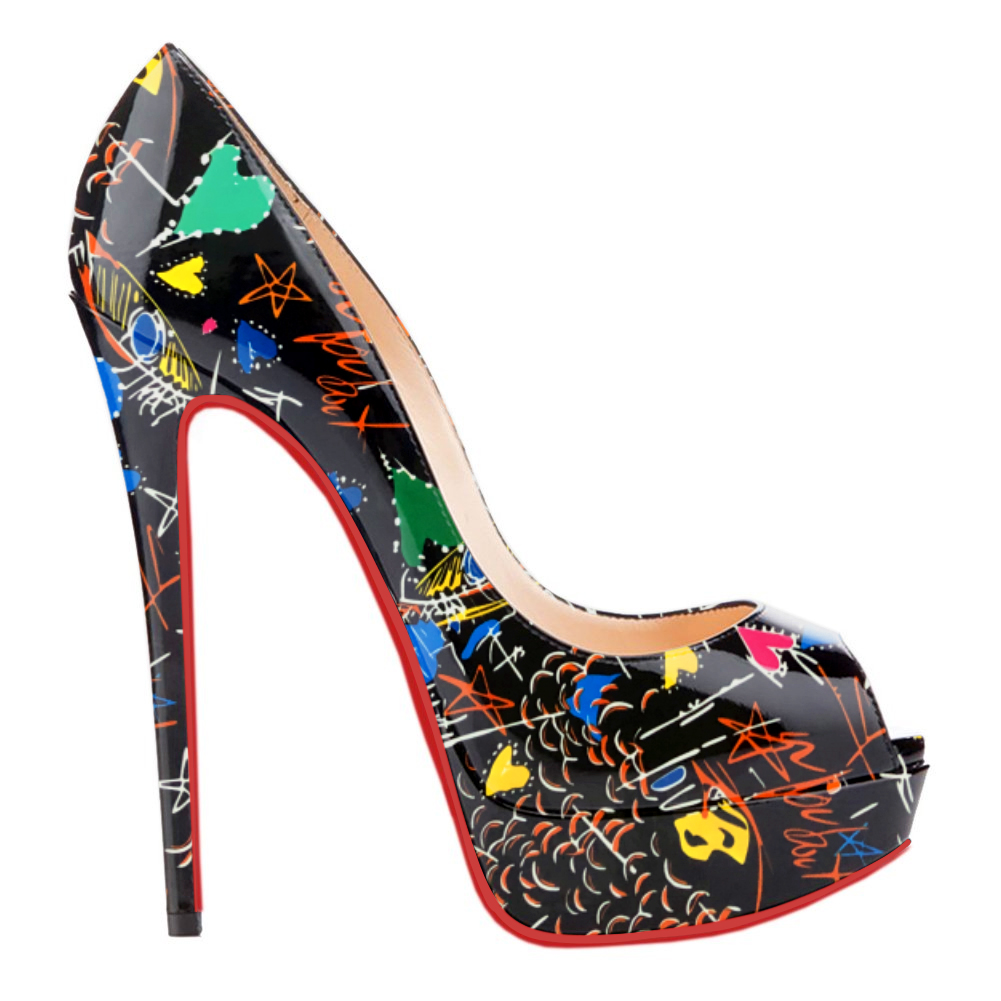 150mm Red Bottom Sky High Platform Pumps Women High Heels-MERUMOTE