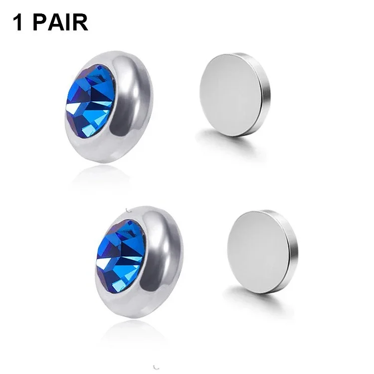 Fashion Crystal Ear Studs for Women Men Rhinestone Stainless Steel No Piercing Earrings Magnetic Non Pierced Ear Stud Jewelry
