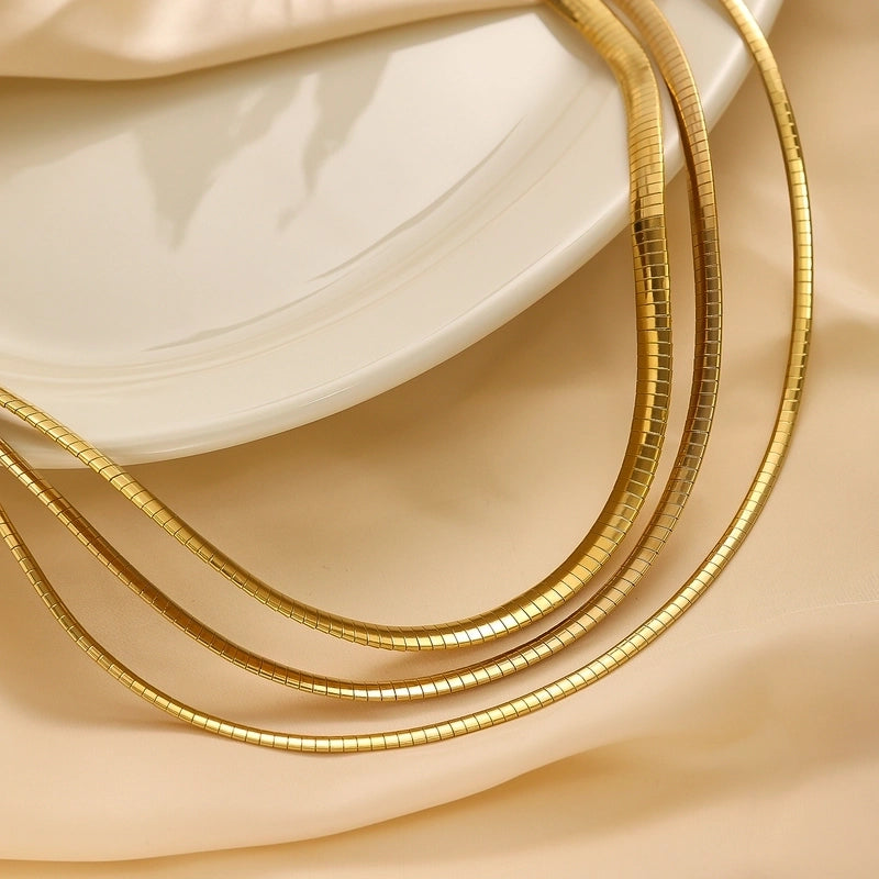 Basic Modern Style Classic Style Geometric Titanium Steel Plating Choker