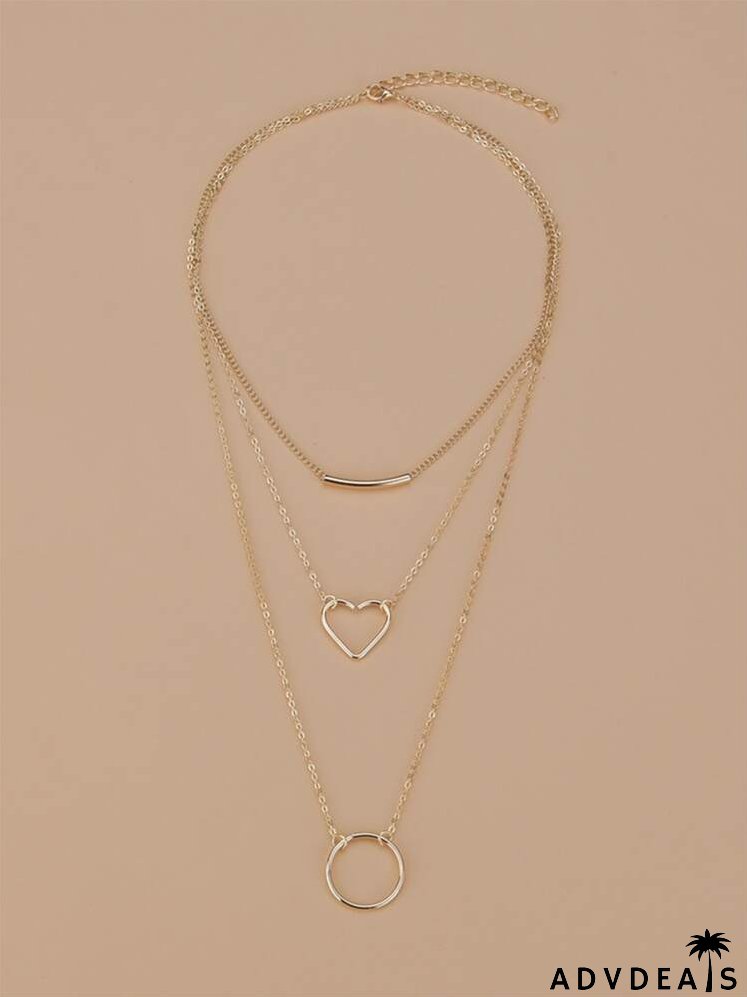 Heart Pendant Layered Necklace