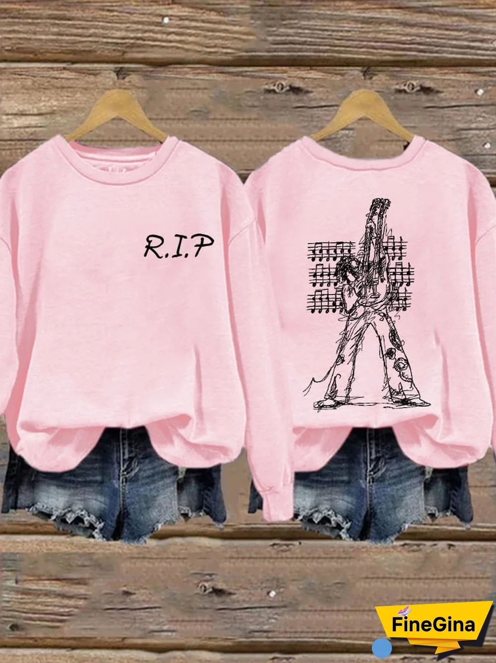 Women'S King Of Music RIP Print Sweatshirt