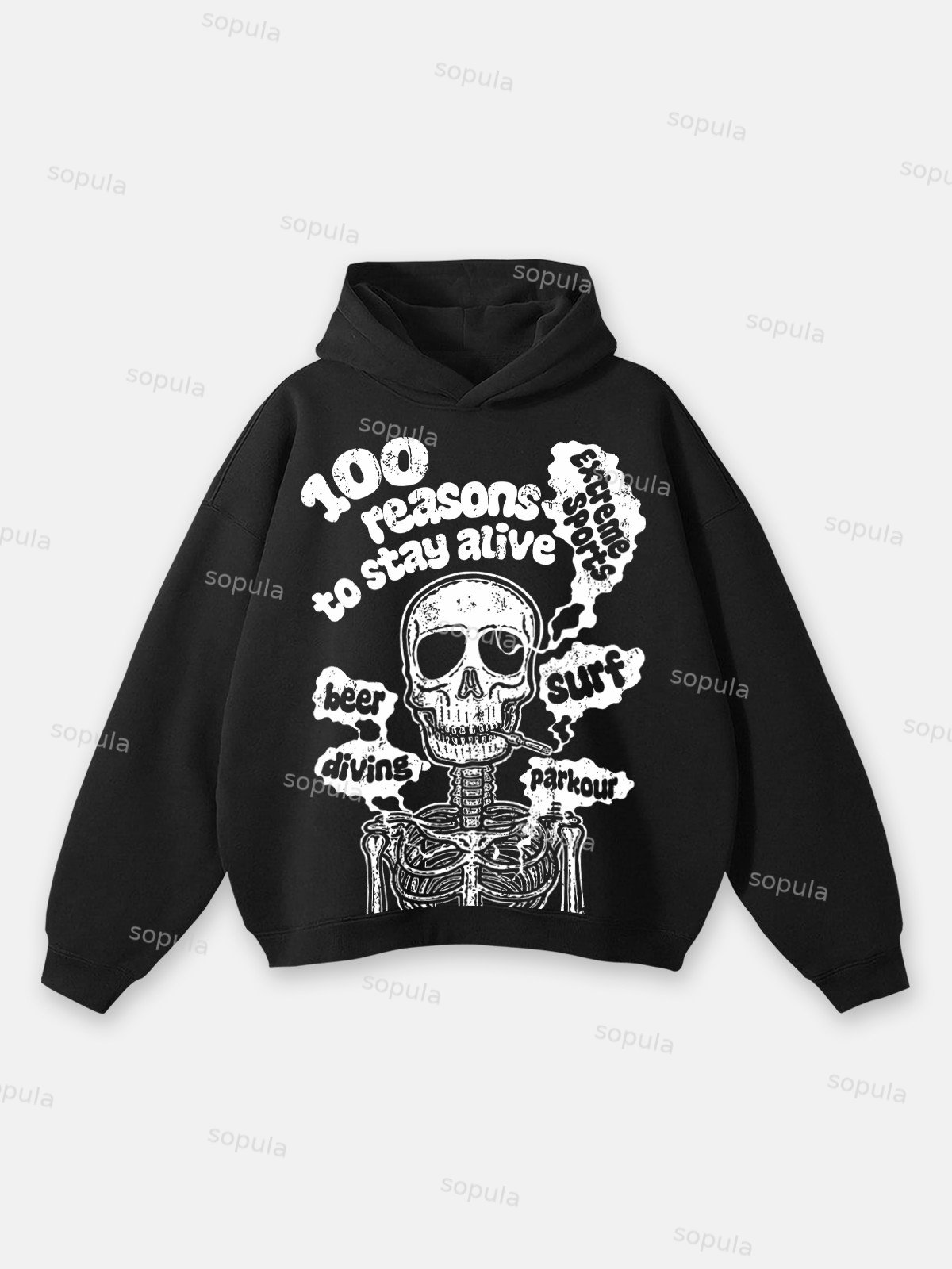 Sopula 100 Reasons To Stay Alive Graphic Hoodie - SOPULA