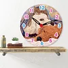 Diamond Painting Animal Wooden Wall Clock Home Decor