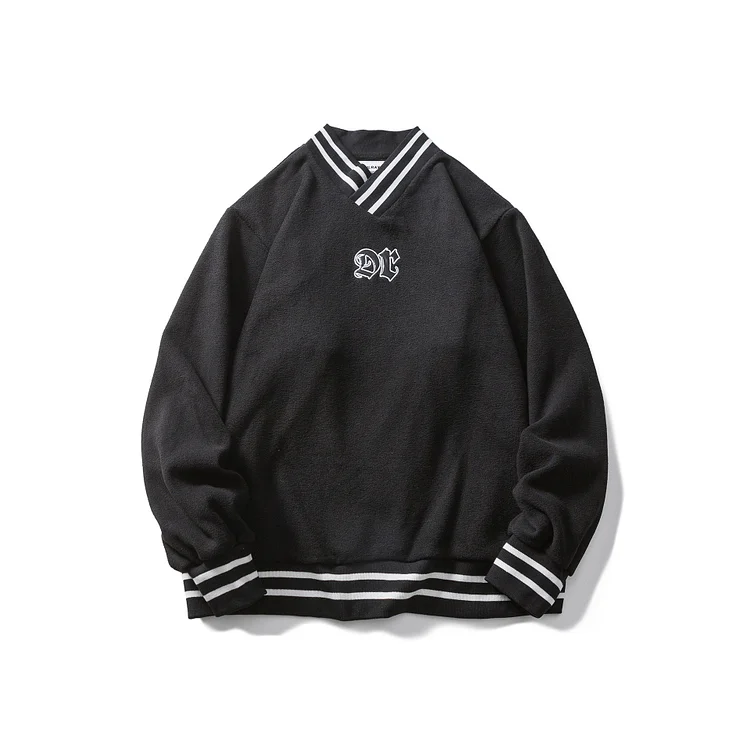 Man Fall Winter Outfis Winter Letter Embroidery Thread Collar Sweater Men's Casual Jacket