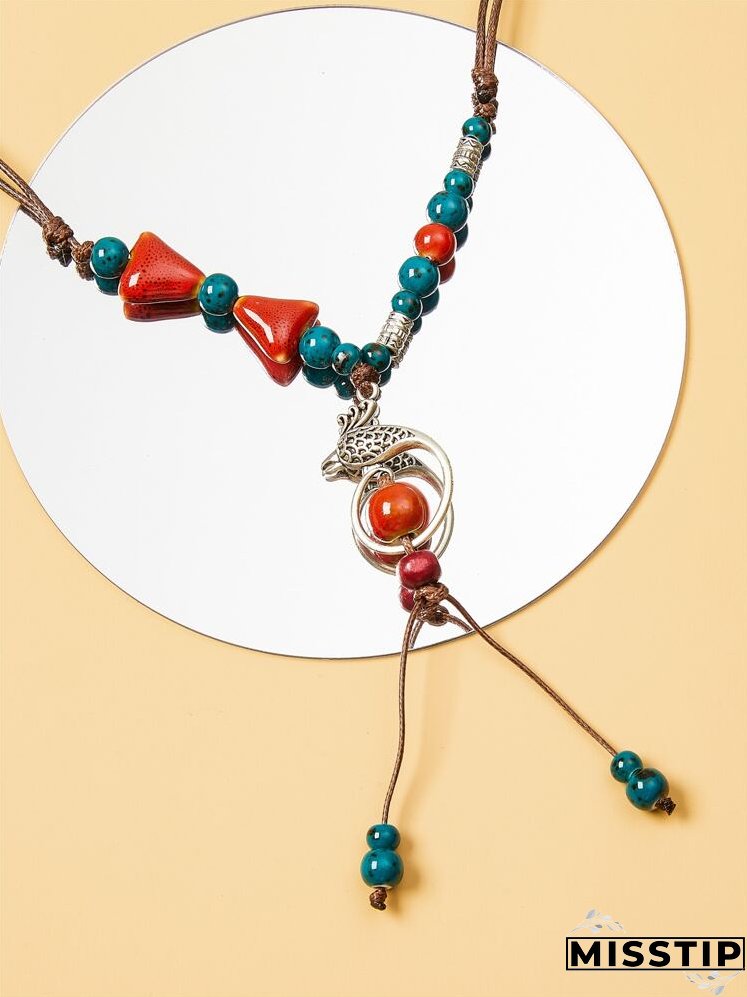 Ceramic Bead Decor Necklace