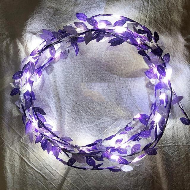 tiny leaves garland fairy light led copper wire Battery string lights