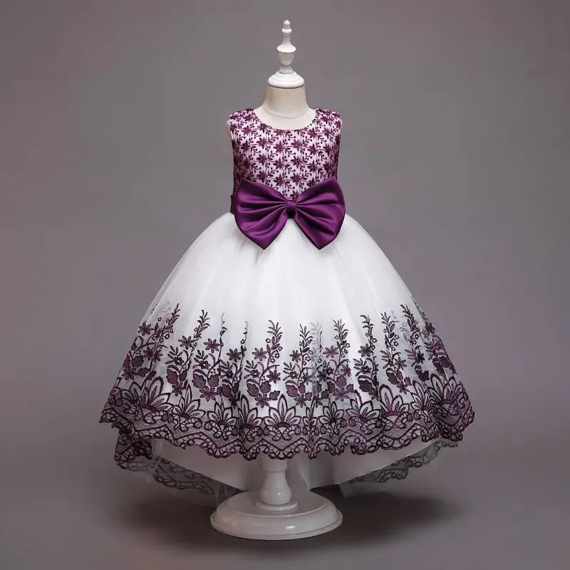 2021 Formal Girls Birthday Dress Kids Wedding Dresses For Children Costume Lace Princess Party Dress Girl First Prom Flower Gown