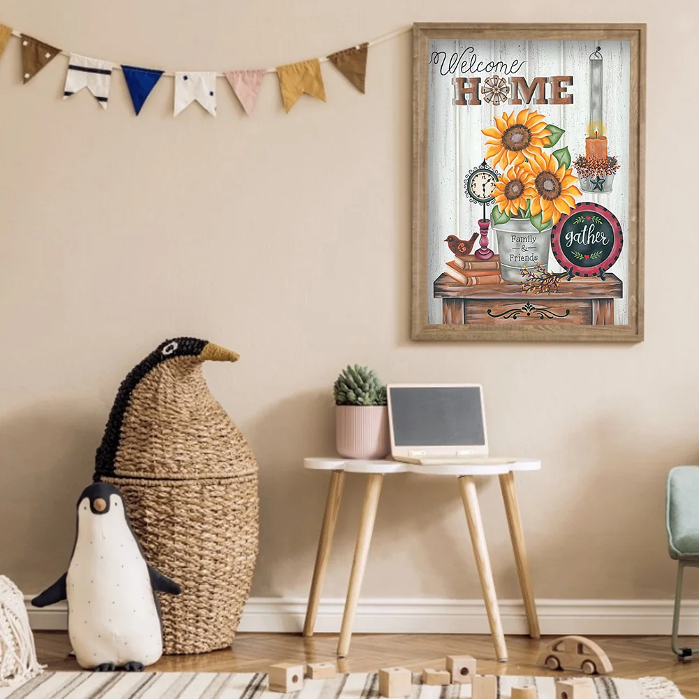 Full Round Diamond Painting 30*40cm - Sunflower Home