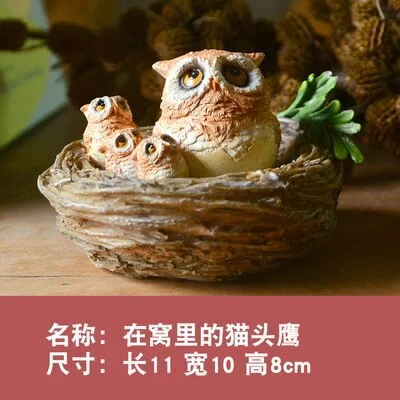 Everyday Collection Owl animal Figurine Modern Crafts  home Decoration accessories  miniature garden tabletop Shelves ornament