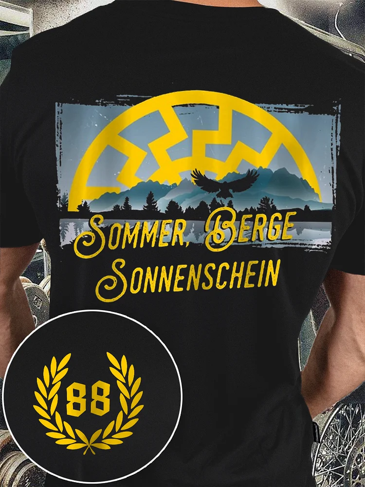 Herren Nummer  bedrucktes Kurzarm-T-Shirt
