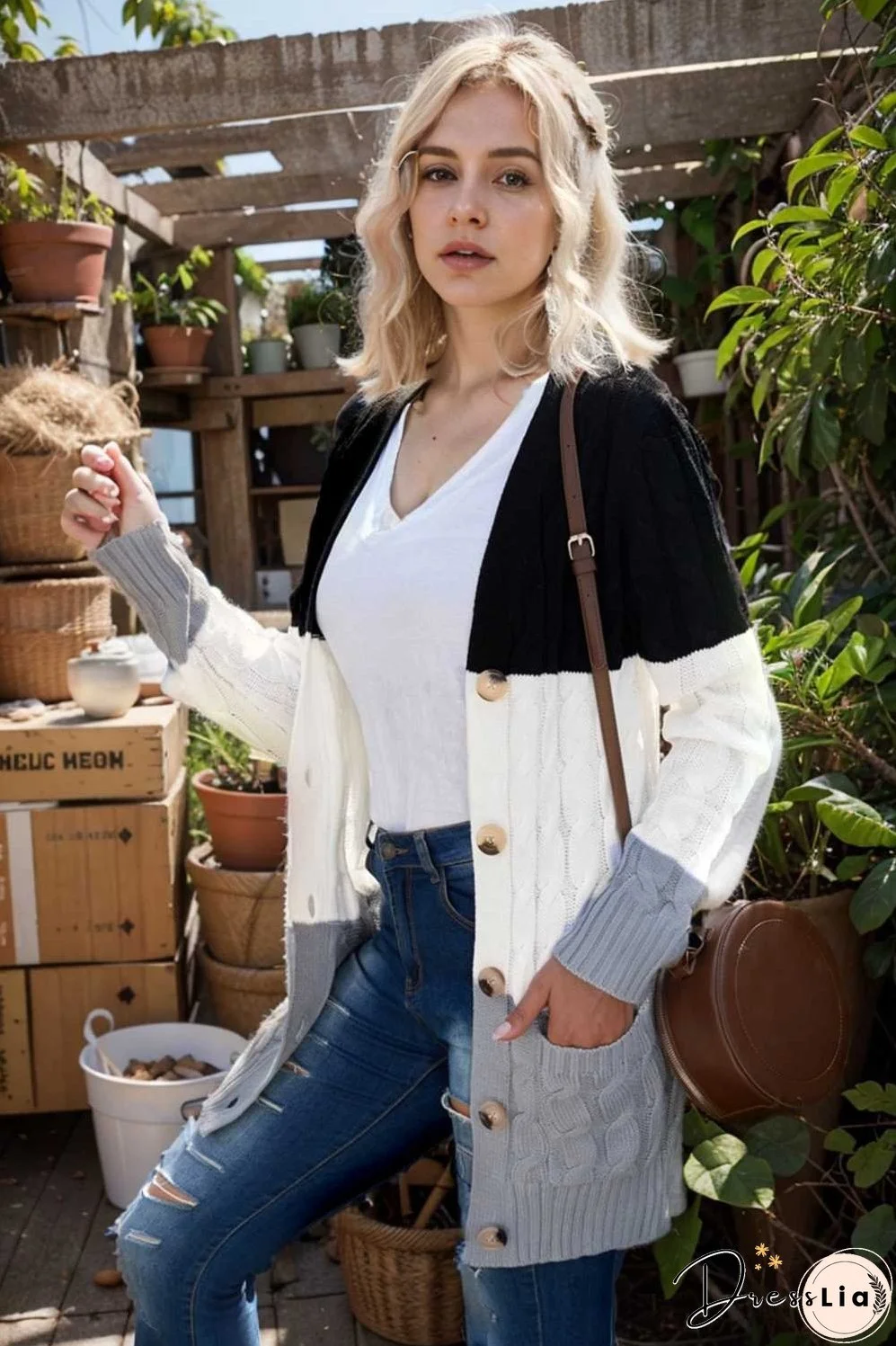 cozy cable knit button front long sleeve cardigan