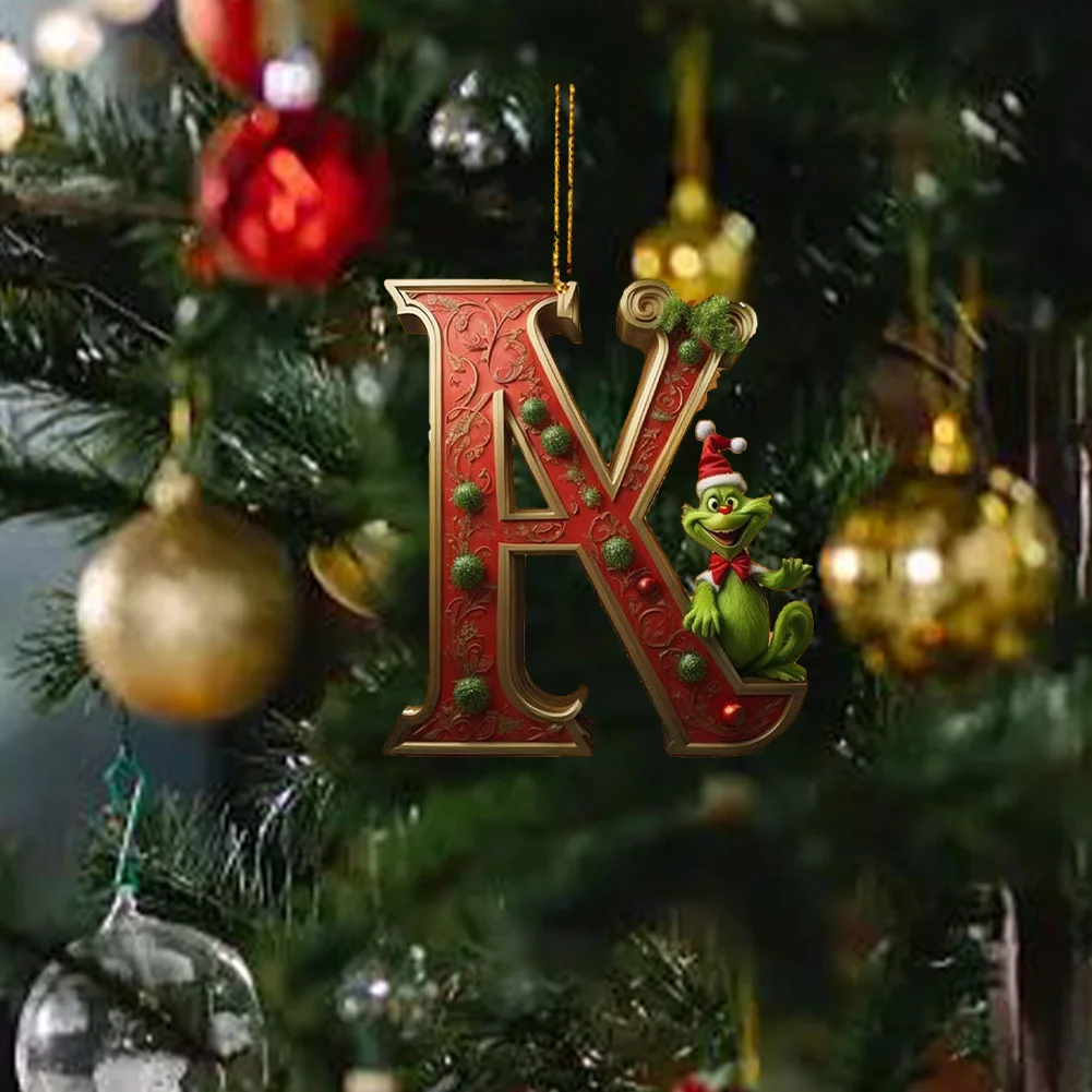 Christmas Acrylic Grinch Xmas Tree Hanging Ornament Hanging Green Monster Decor