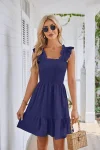 Casual Sleeveless Square Neck Dress