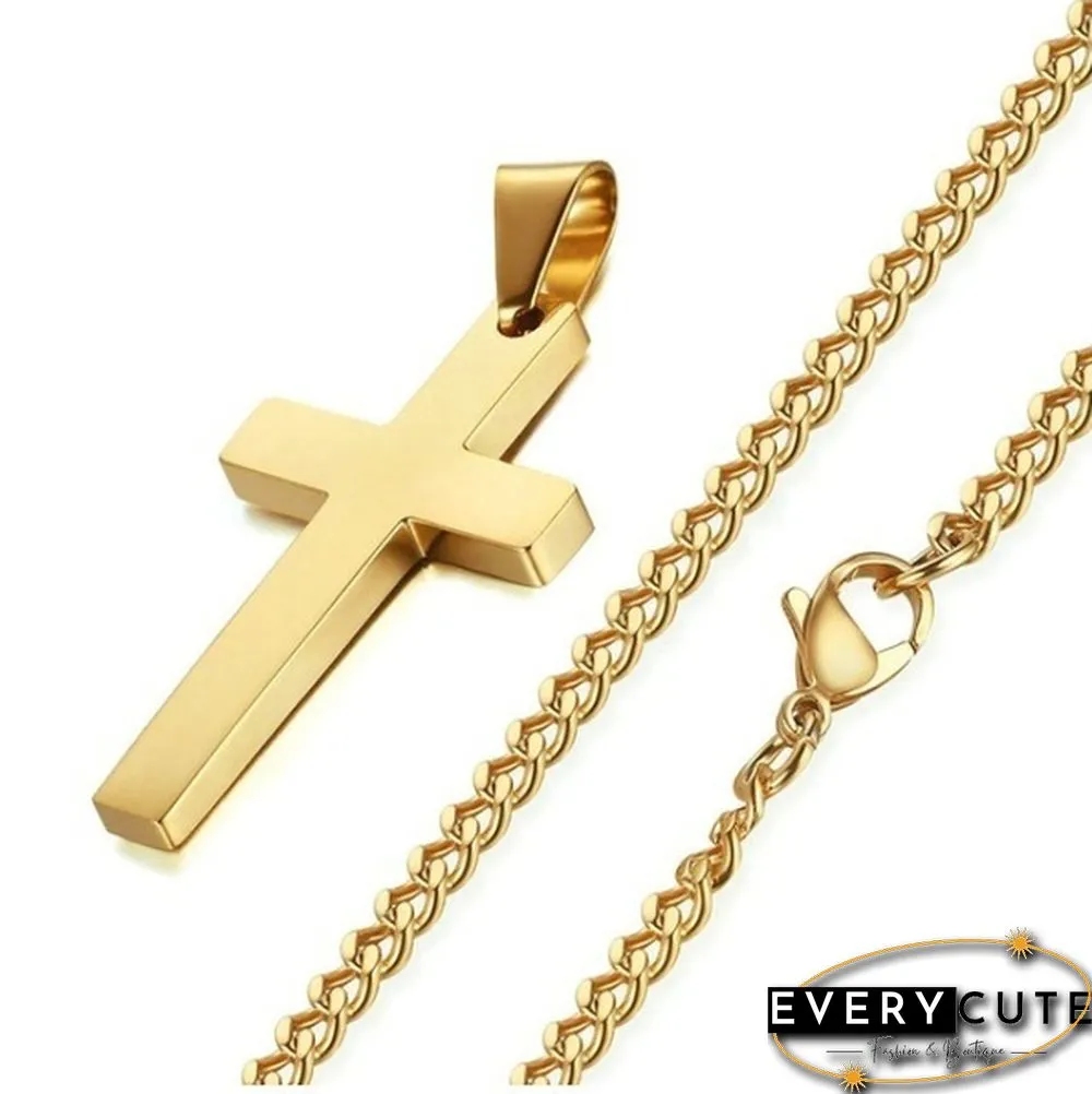 Fashion Simple Cross Pendant Necklace Cross Necklace Jewelry for Men Christmas gift