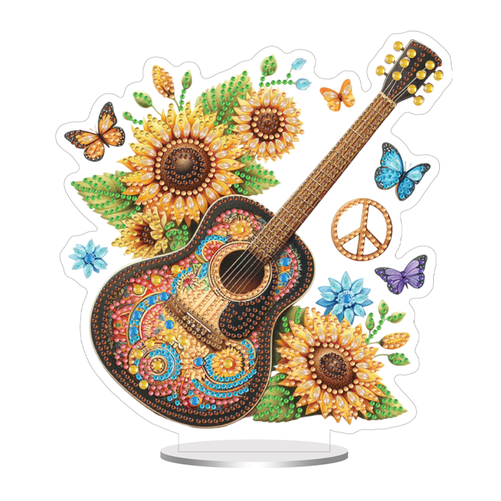 Acrylic Special Shaped Guitar 5D DIY Table Top Diamond Painting Ornament Kits