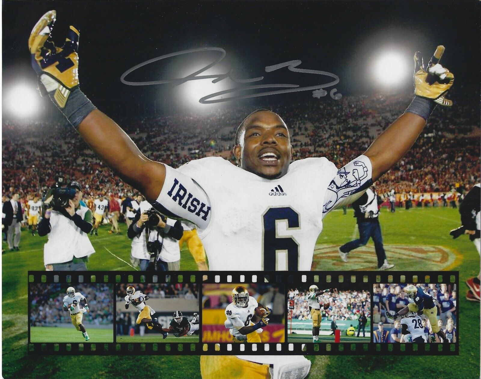 Signed 8x10 THEO RIDDICK University of Notre Dame Autographed Photo Poster painting - w/COA