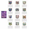 Butterfly Flowers Diamond Art Monthly Flip Tabletop Calendar January 2027 - December 2027 Small Desktop Calendar Planner for Living Room Bedroom Office Desk Gift Giving