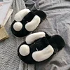 Gioiacombo™ Calde scarpe da casa carine per cani in bianco e nero in peluche