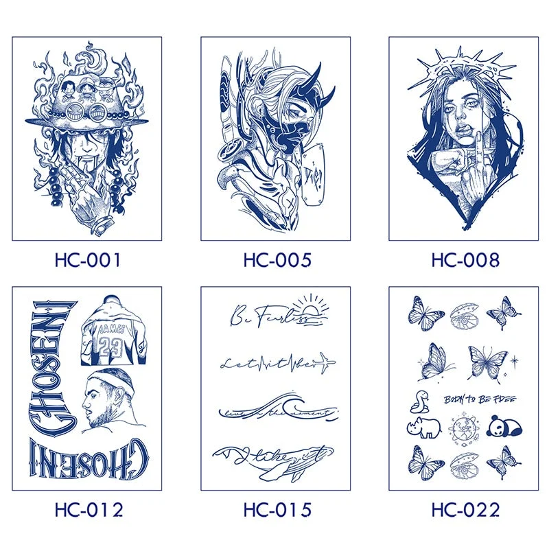 Basketball Anime Flower Butterfly Text Art Festival Cute Cool Waterproof Full Body Arm Men and Women Natural Temporary Tattoos