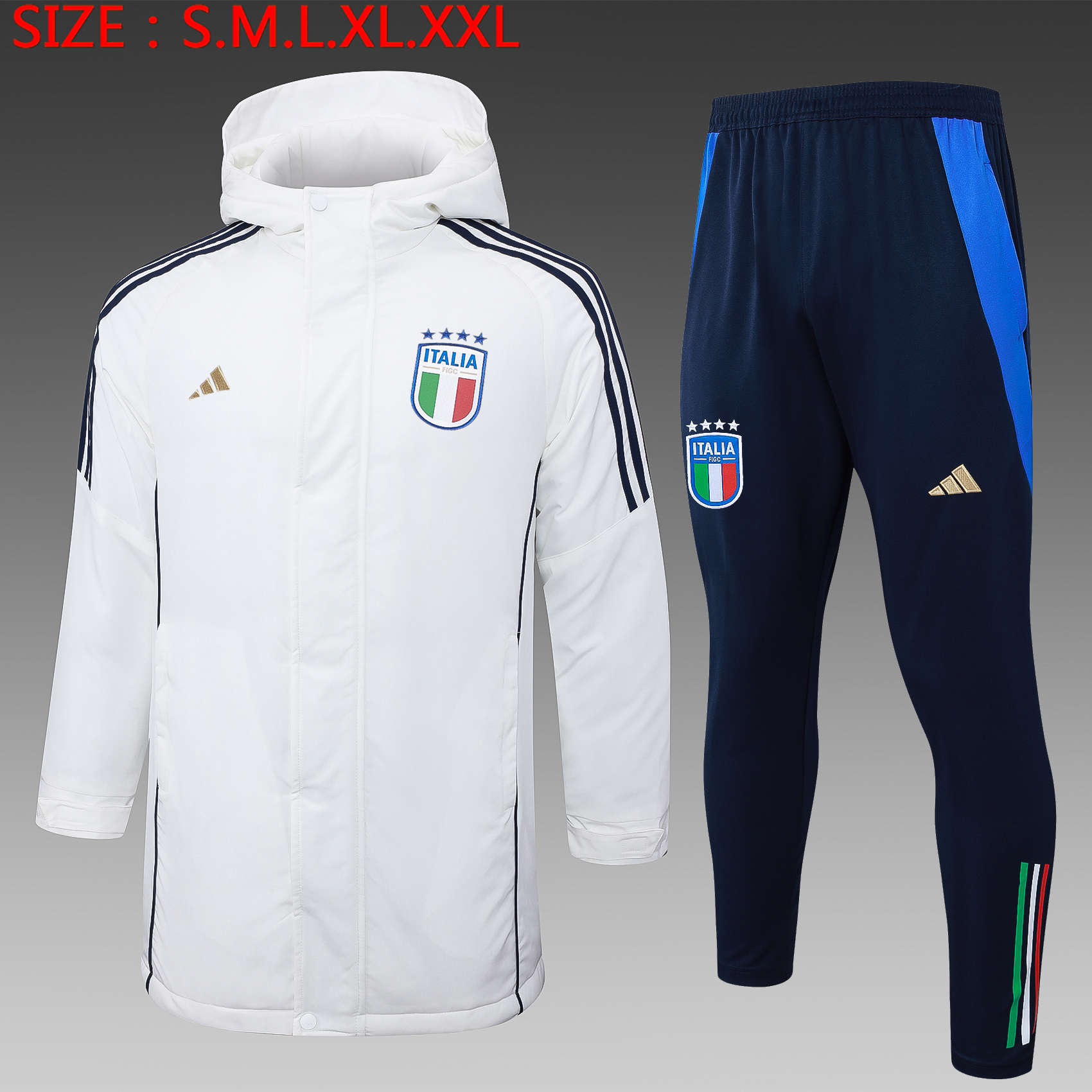 2024/2025 Italy Cotton Jacket White Soccer Jersey 
