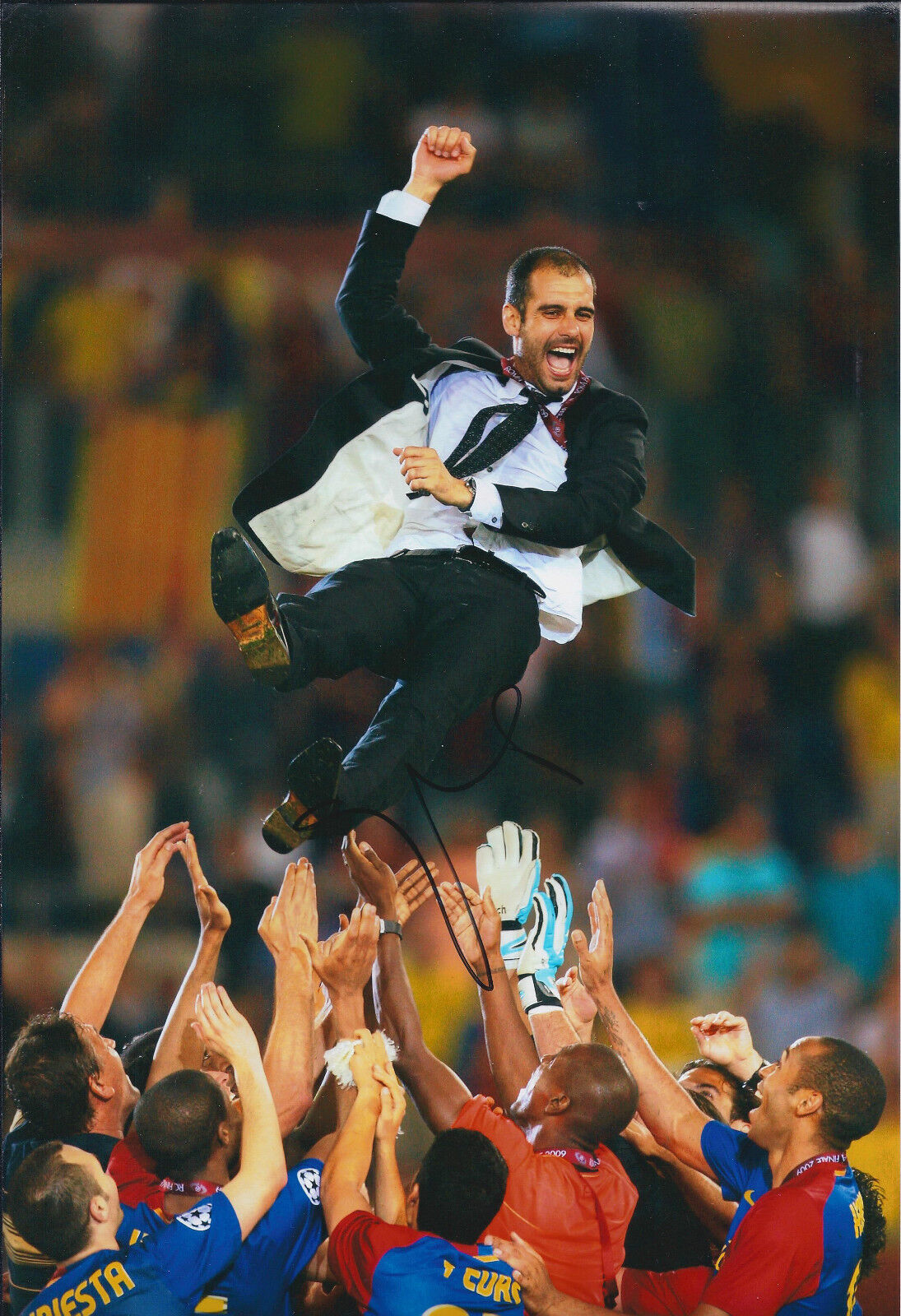 Pep GUARDIOLA Signed Autograph Photo Poster painting AFTAL COA Barcelona Winning Manager RARE