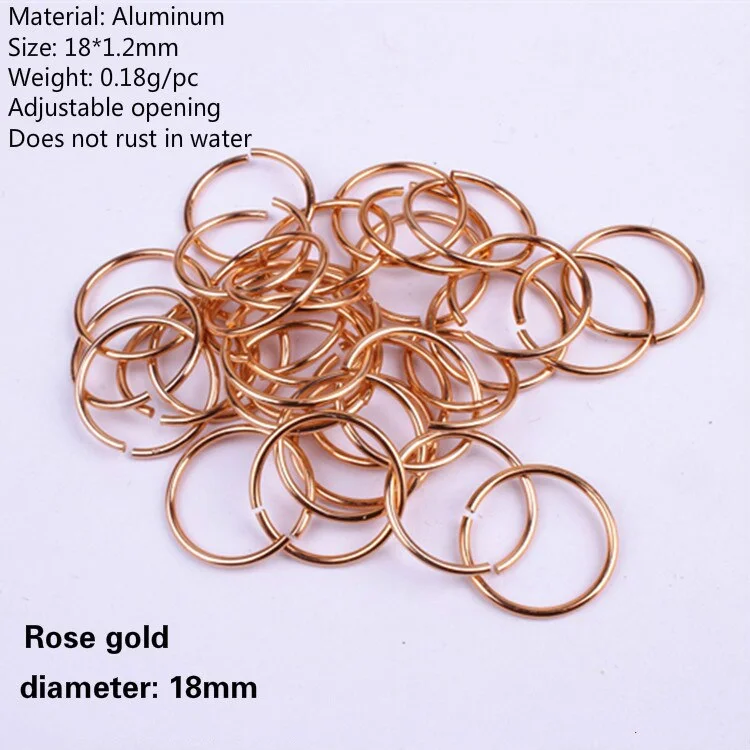 50-200 Pcs 18mm Large Metal Long Hair Clip Braid Circle Hair Styling Accessories Hoop Adjustable Dreadlock Ring Bead Wholesale