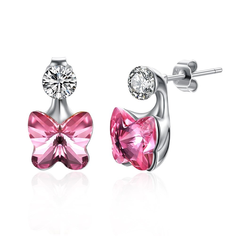 Crystal Butterfly Stud Earrings