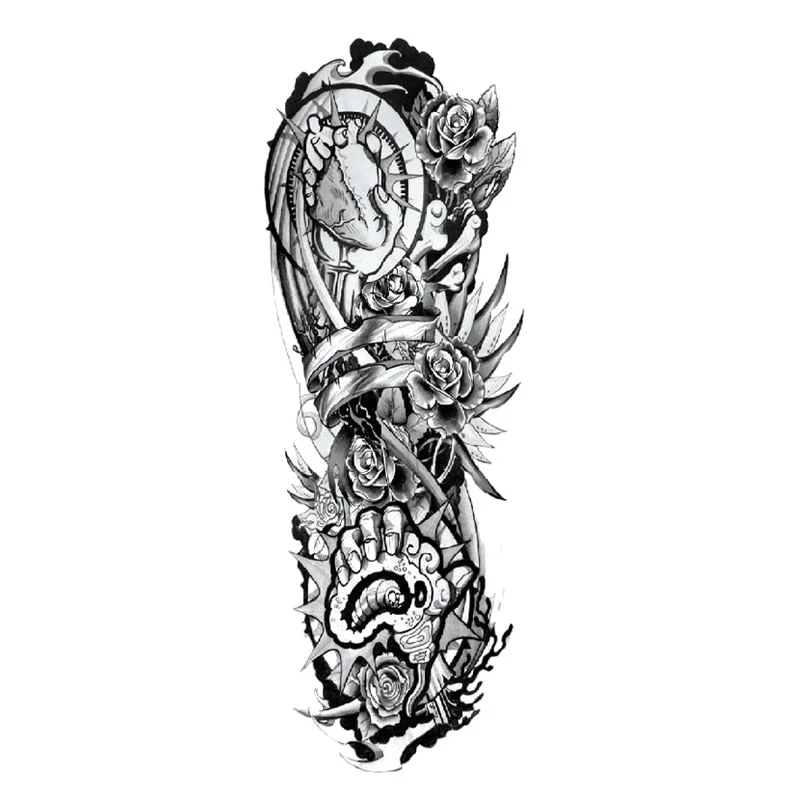 Body Art Arm Fake Sleeve Tattoos For Men Waterproof Wolf Tiger Chinese Dragon Sticker Temporary Fox Tattoo Waterproof Sleeves 303