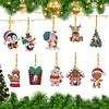10Pcs Christmas Diamond Painting Photo Frame Hanging Pendant for Xmas Tree