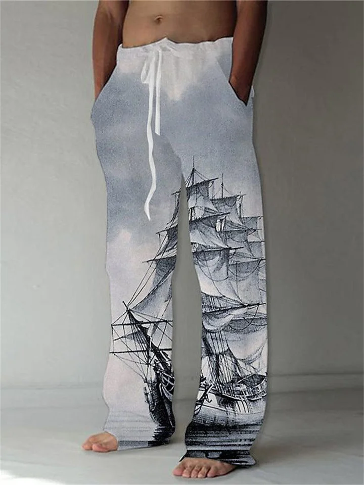 Men's Summer Beach Pants 3D Printed Casual Fashion Printed Long Pants-JRSEE