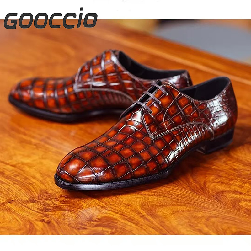 MY181 Crocodile Leather Dress Shoes/Derby Shoes For Men GOOCCIO   