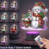 Acryl Weihnachten Schneemann doppelseitig - 5d DIY Bastellampe
