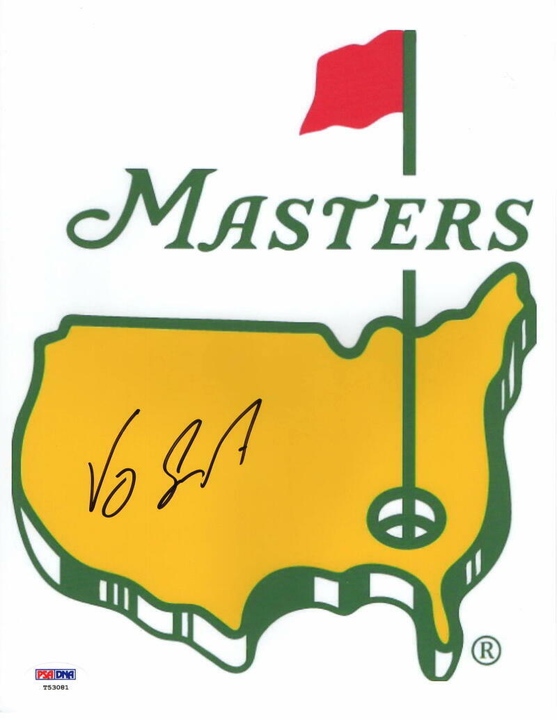 VIJAY SINGH SIGNED AUTOGRAPH 8x10 Photo Poster painting - 2000 MASTERS CHAMPION, RARE FLAG PSA