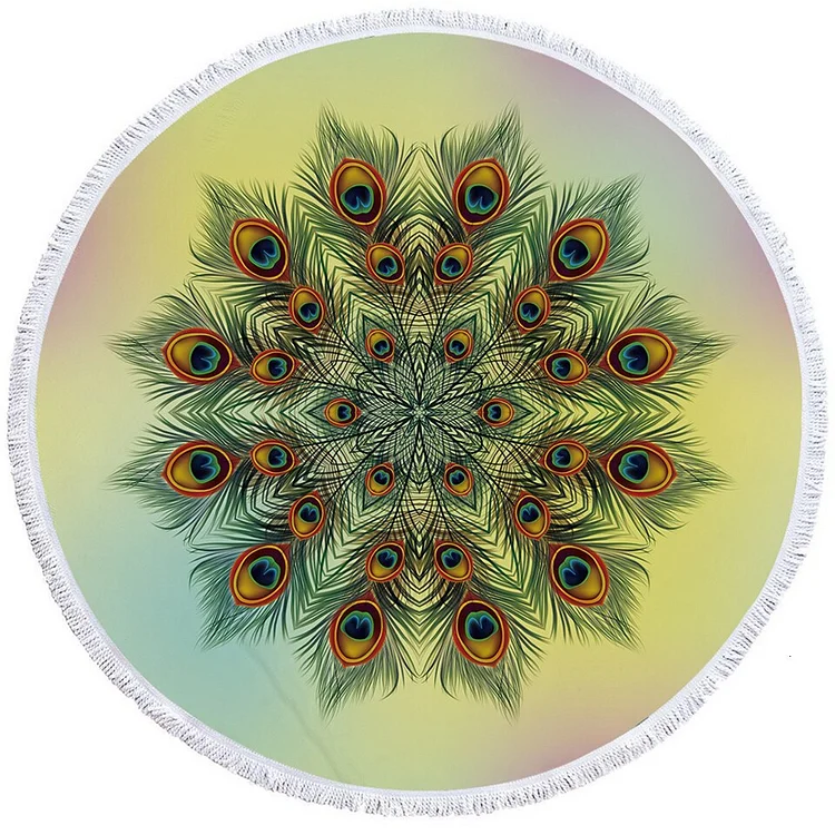 Peacock - Circle Tapestry - 1.5M