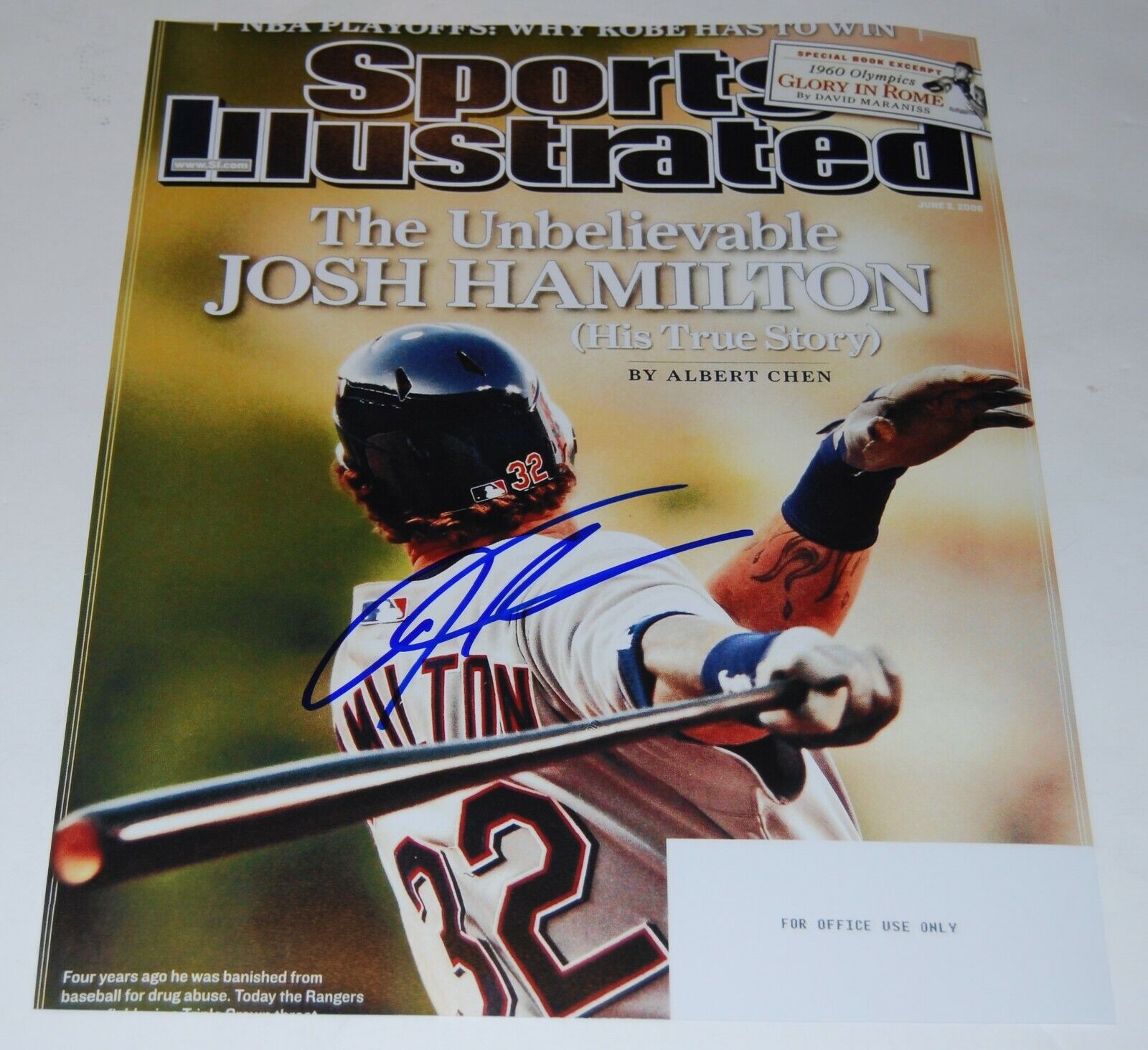 JOSH HAMILTON signed (TEXAS RANGERS) Sports Illustrated 11X14 Photo Poster painting W/COA #1