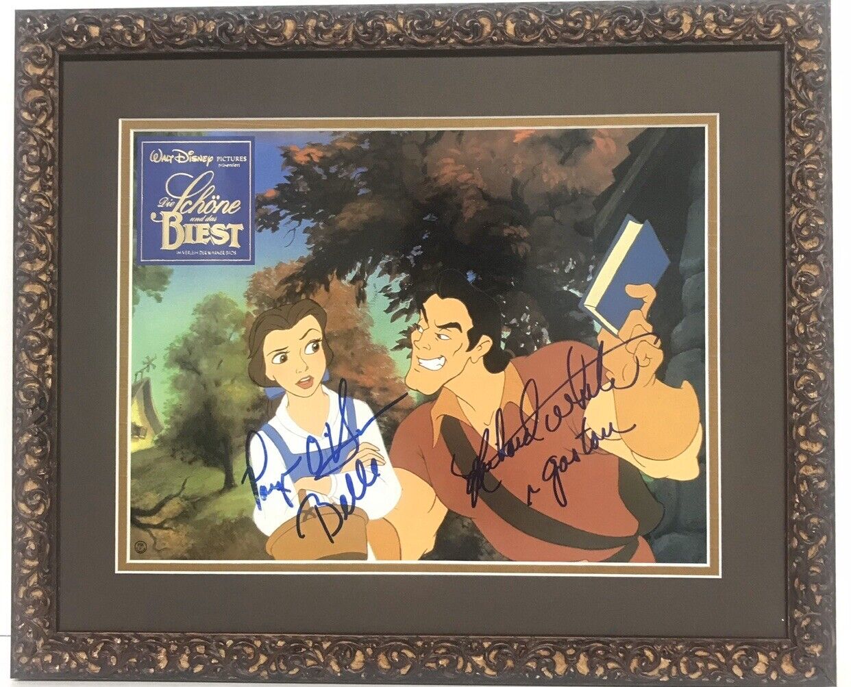 Beauty And The Beast Paige O’Hara & Robby Benson Signed Autographed Framed Lobby