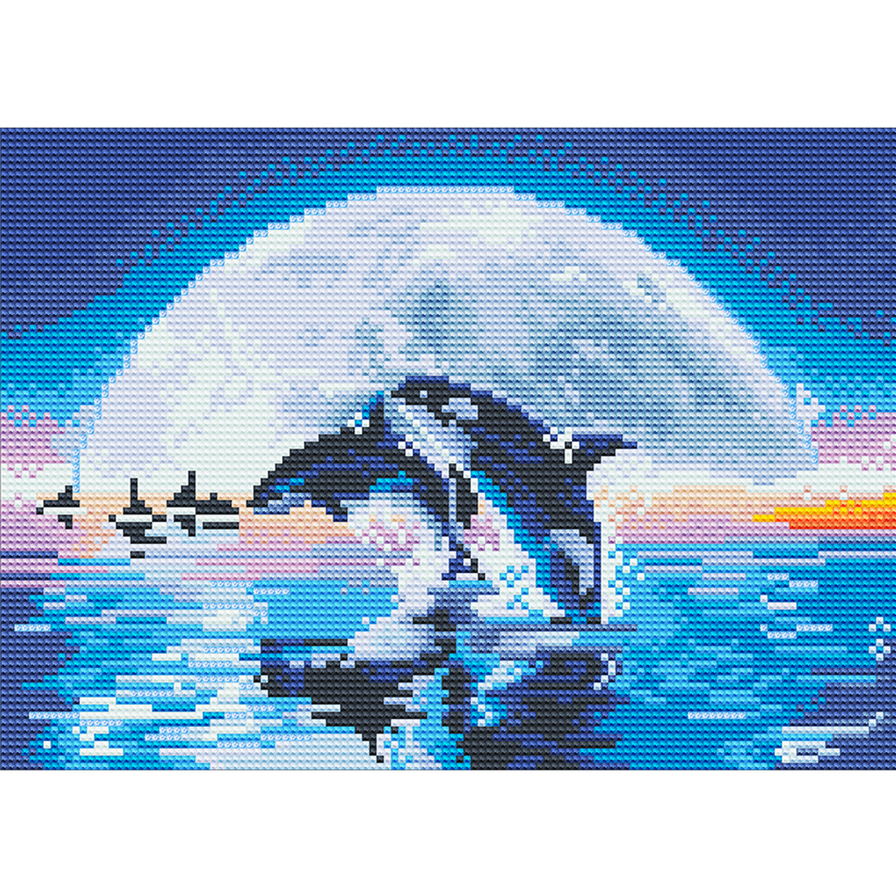 

Luminous Dolphin - Round Drill Diamond Painting - 40*30CM, 501 Original