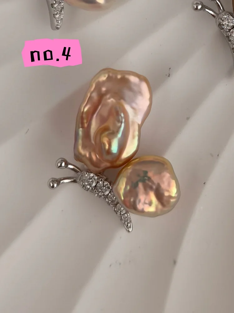 2024 tina pearls Fresh water pearl natural color French butterfly pendant pretty nice art