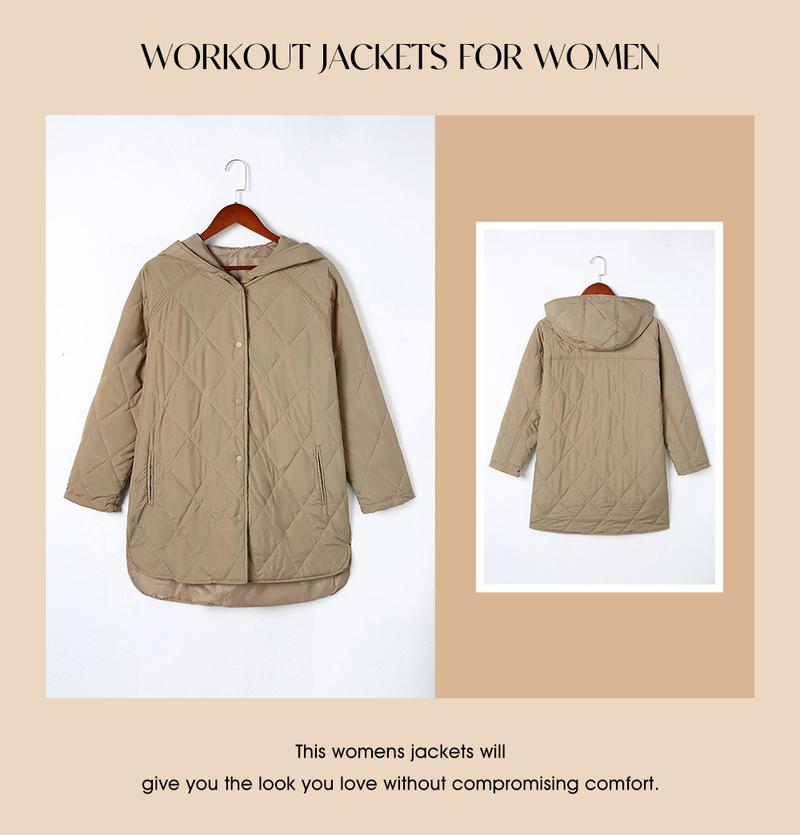EVALESS Puffer Jacket for Women,Lightweight Long Sleeve Button Hoodies Outerwear,Oversized Basic Casual Comfort Coats Tops,2025 Womenswear Fall Winter Outfits