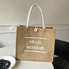 Minimal Large Capacity Linen Tote Handbag