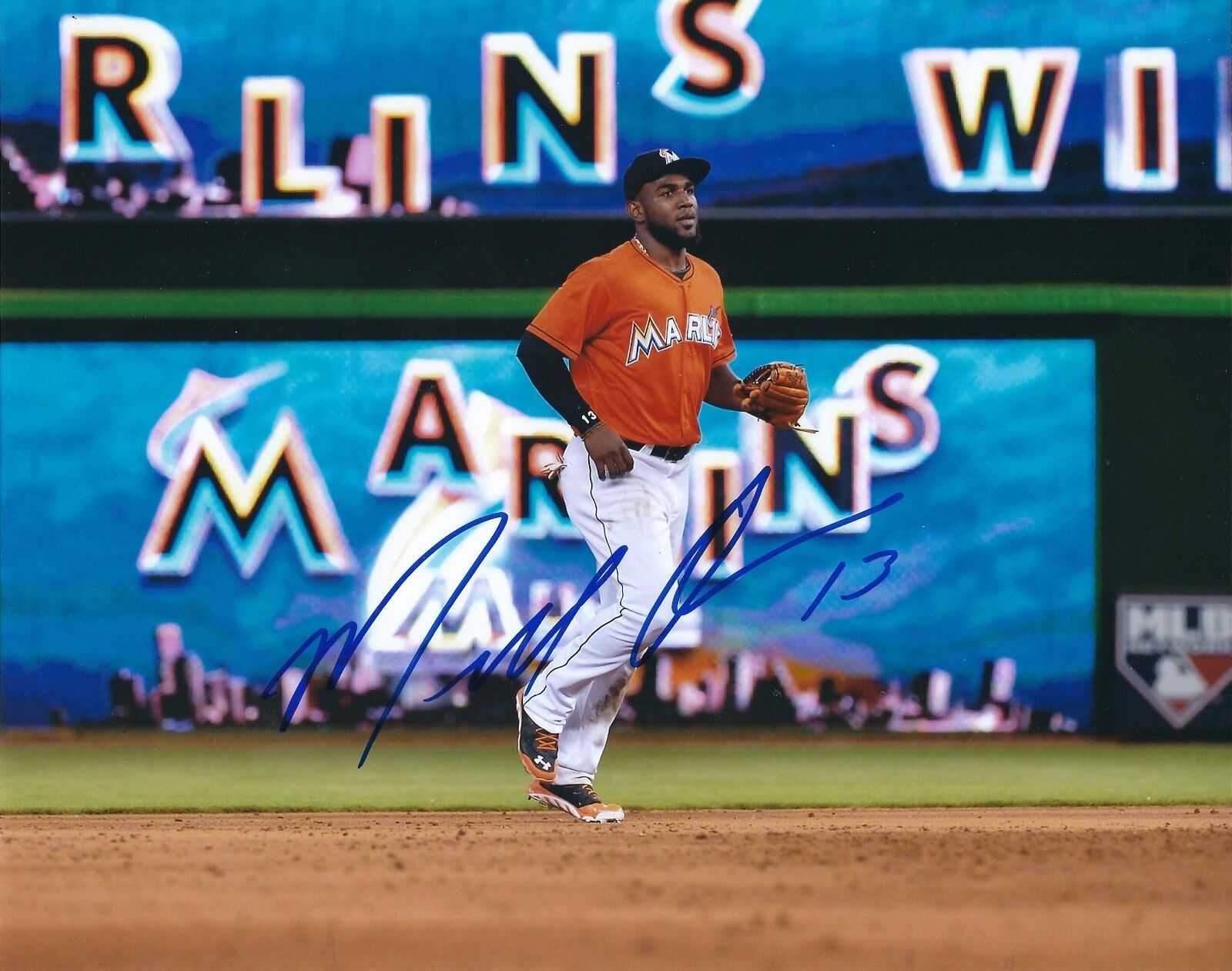 Signed 8x10 MARCELL OZUNA Miami Marlins Autographed Photo Poster painting - w/COA