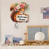 (US Only)Squirrel Theme Wood DIY Diamond Painting Hooks Home Decor Craft Kit for Wall