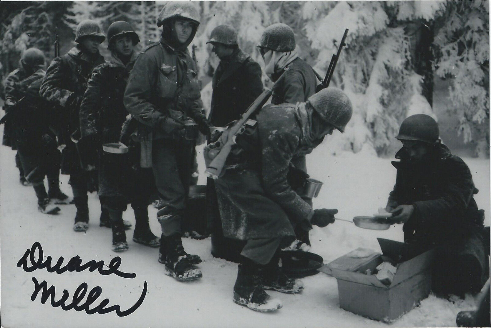 Duane Miller Signed 4x6 Photo Poster painting WWII Omaha Beach Bronze Star 29th Infantry Holland