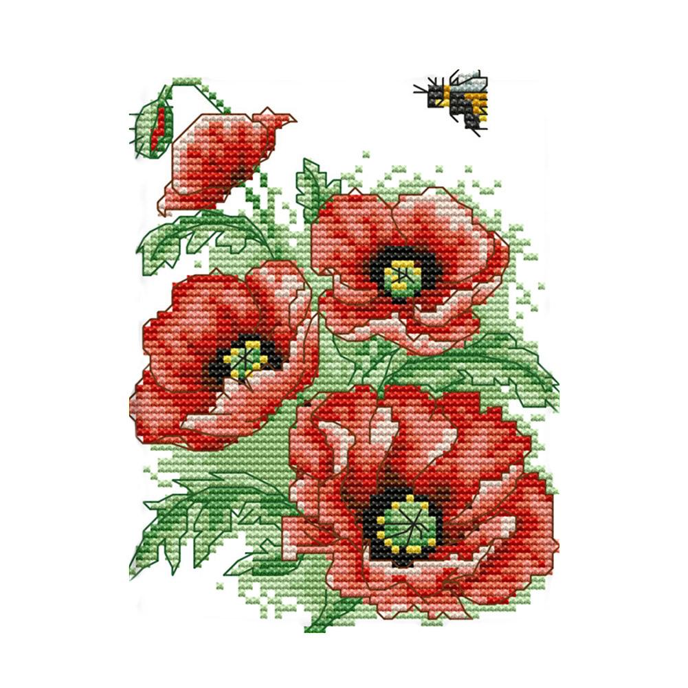 

Bee Flower Love - 14CT Stamped Cross Stitch - 19*15cm, 501 Original