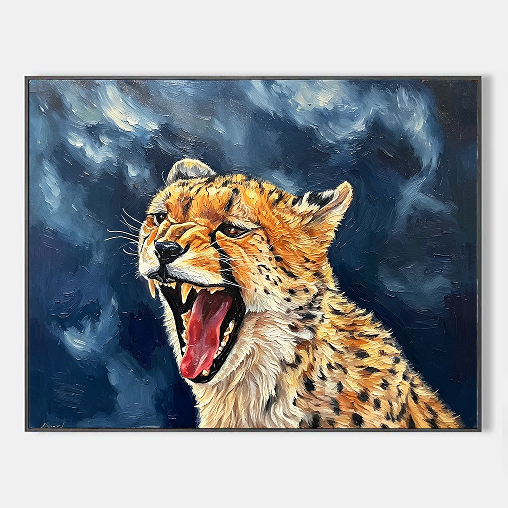 Arabelart AR1576 Cheetah Oil Painting, Africa, cheetah, cheetahs, cat, cats, original, fierce, wild, animals