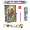 Parrot Full DIY 5D Round Drill Diamond Art Kits Large Size 40*60cm Diamond Dots Paintings Picture Arts Craft Diamond Crystal Rhinestones Painting Kits for Adults/Beginners Gift Home Decor