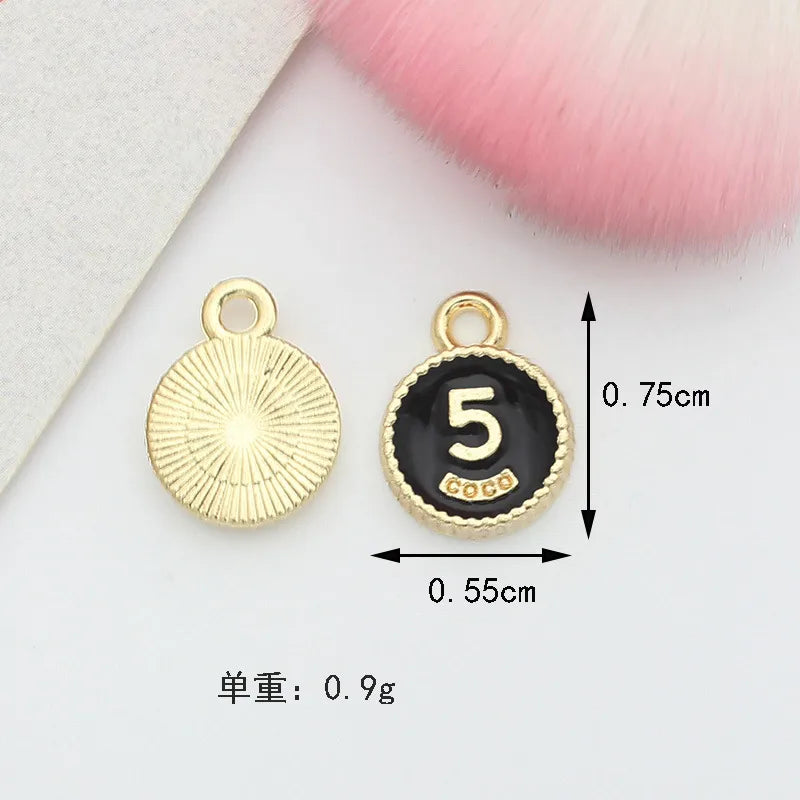 10 PCS/Package 1.5 * 20mm 14 * 14mm 7 * 12mm Alloy Rhinestones Pearl Number Heart Shape Bow Knot Polished Pendant