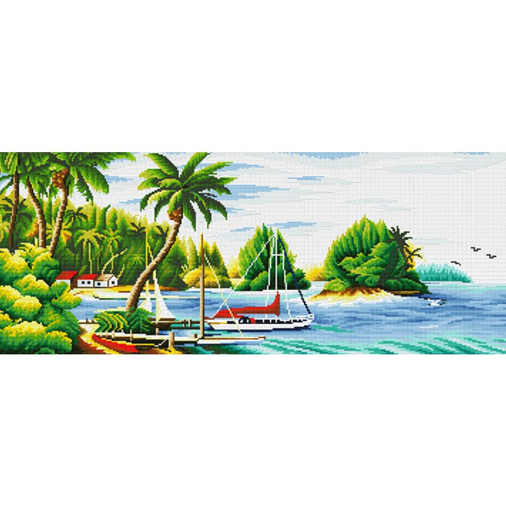 

Coconut Island Style - 11CT Stamped Cross Stitch - 93*43cm, 501 Original